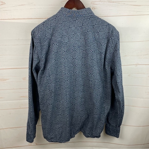 Cody James | Blue Gray Southwest Western Print Pearl Snap Shirt - Picture 4 of 8